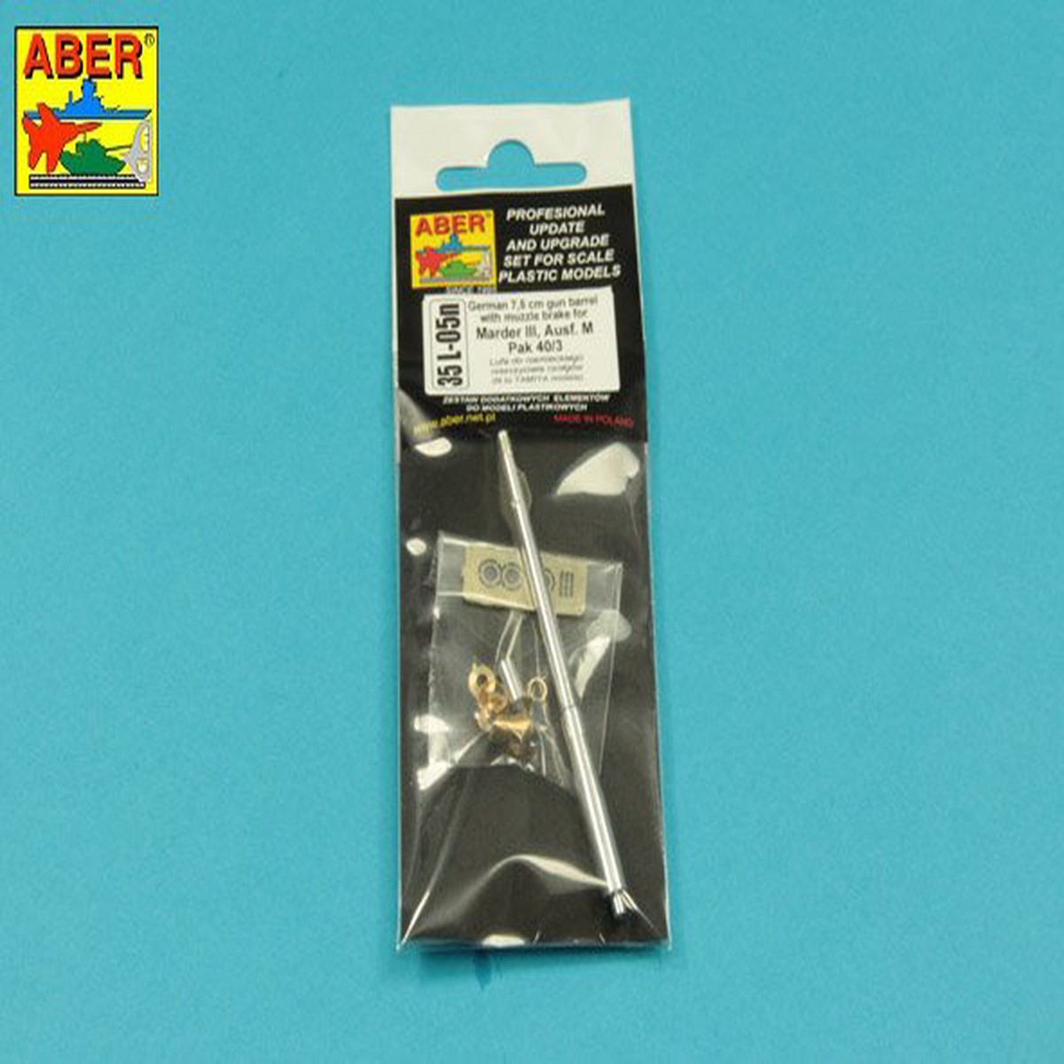 ABER 35L05N German 7,5cm Gun Barrel w/Muzzle Brake for PAK 40/3