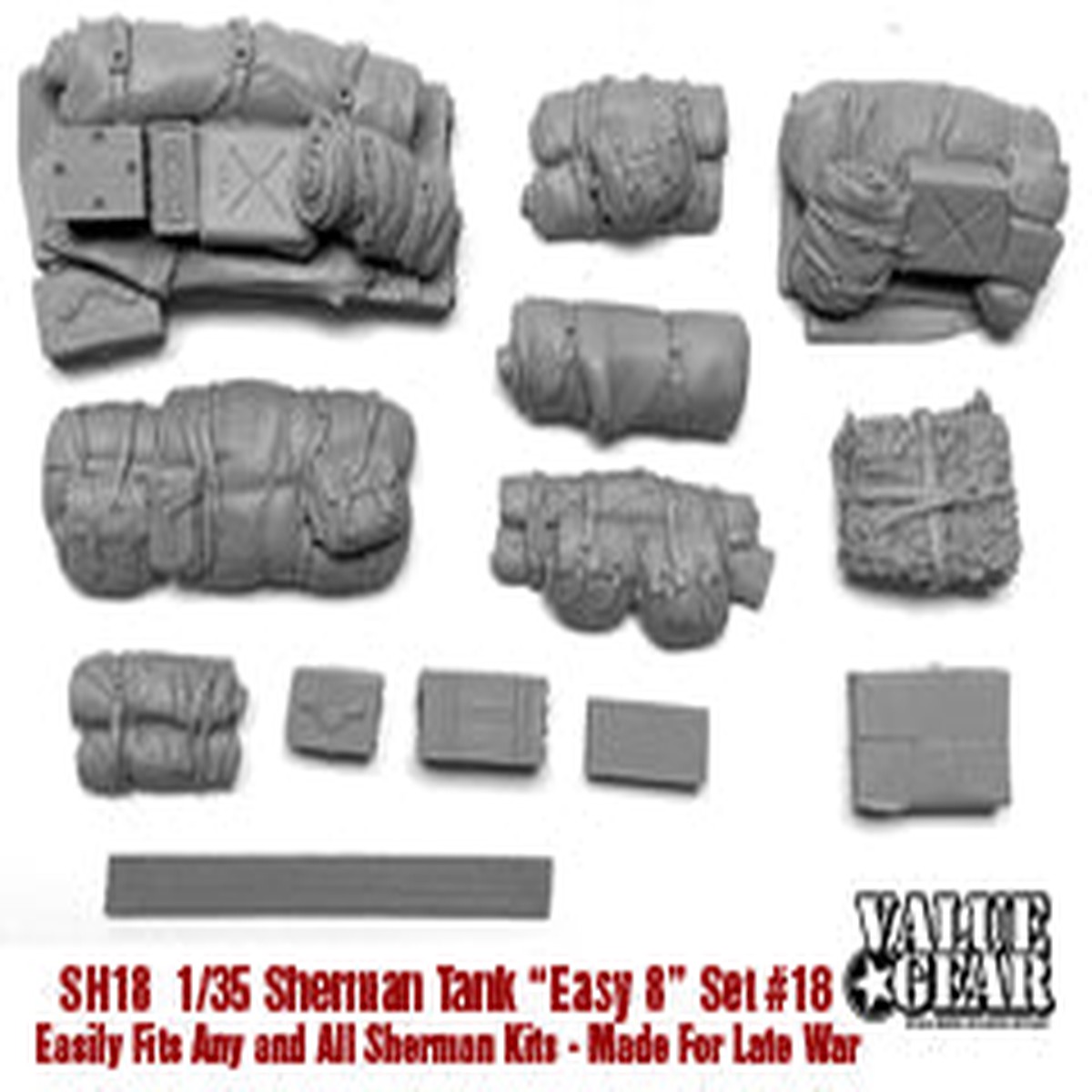 Value Gear SH018 1/35 Sherman Engine Deck Set #18 (13 Pieces)