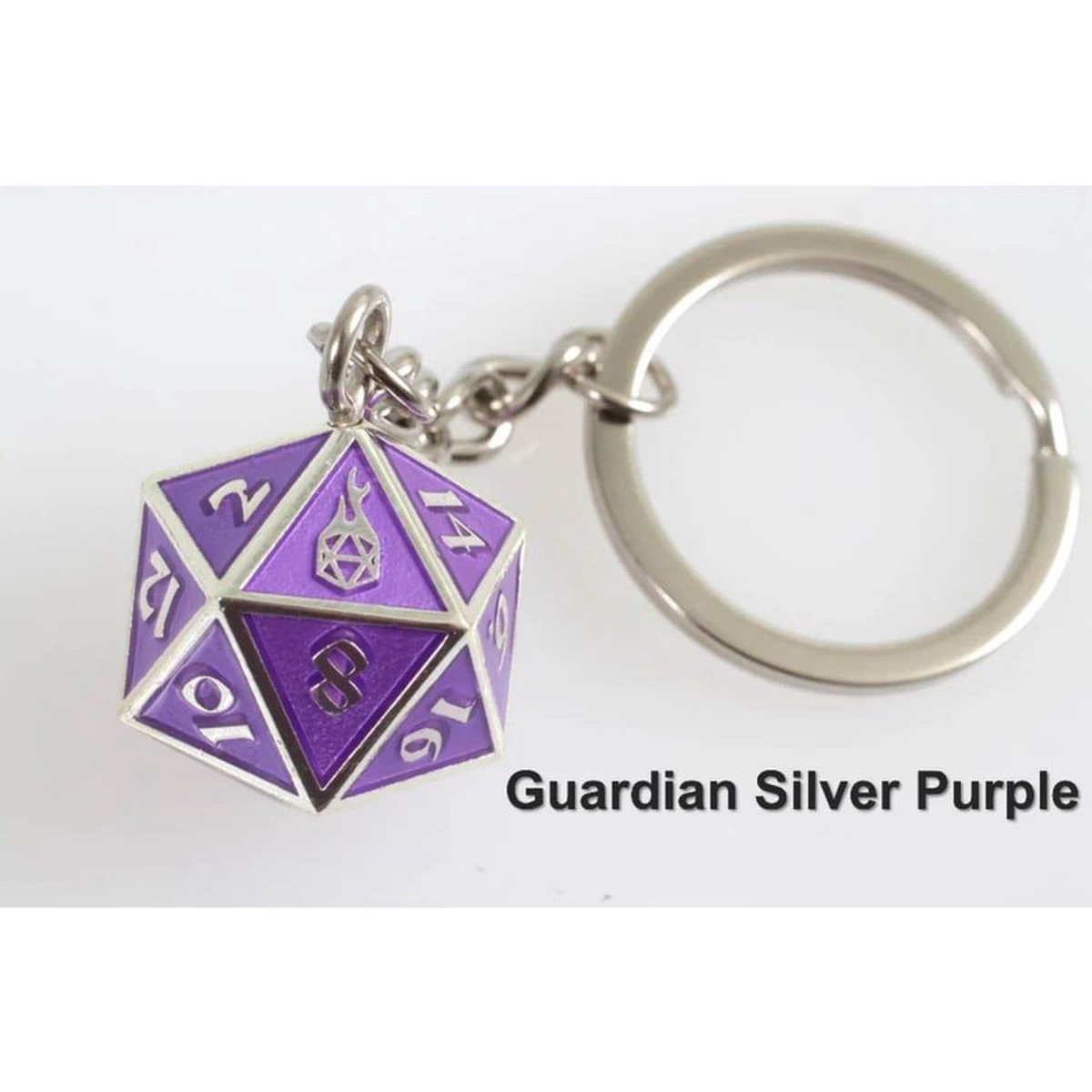 D20 Fob of Fate - Guardian Silver Purple - Fob Guardian Silver Purple
