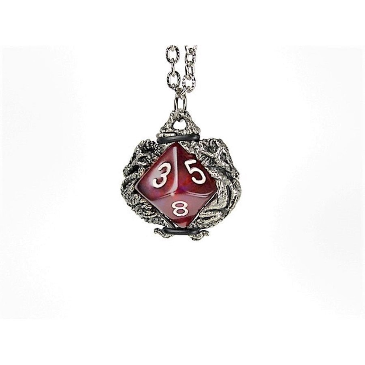 Dice Holder Jewelry Dragon D10 Pendant in Old Silver - 53111 DHJ Dragon D10 Old Silver