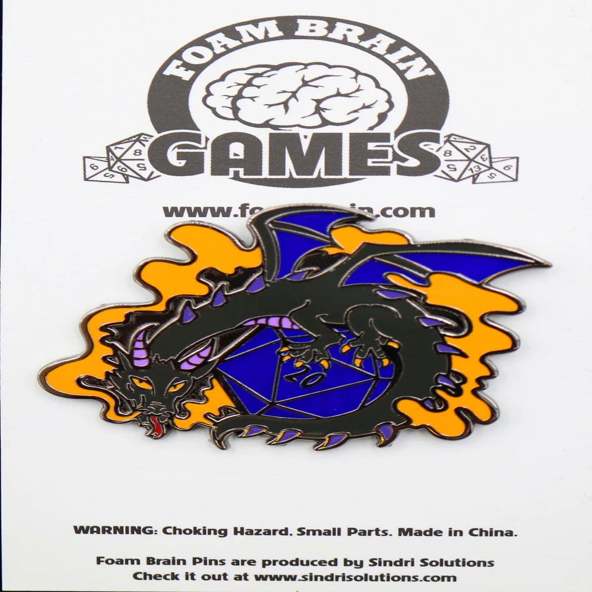 Dice Dragon Pin - Smoke - Dice Dragon Pin Smoke