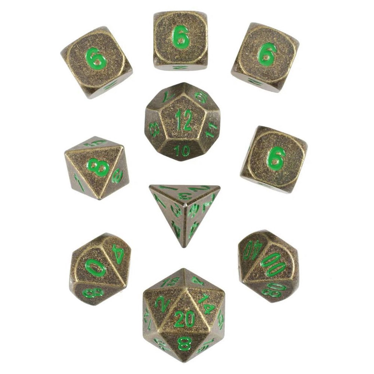 10ct Dragon's Gold Metal Dice - 10ct Dragon's Gold Metal Dice