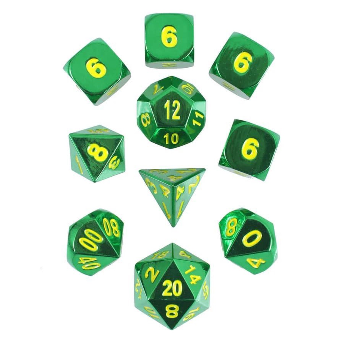 10ct Emerald Green Metal Dice - 10ct Emerald Green Metal Dice