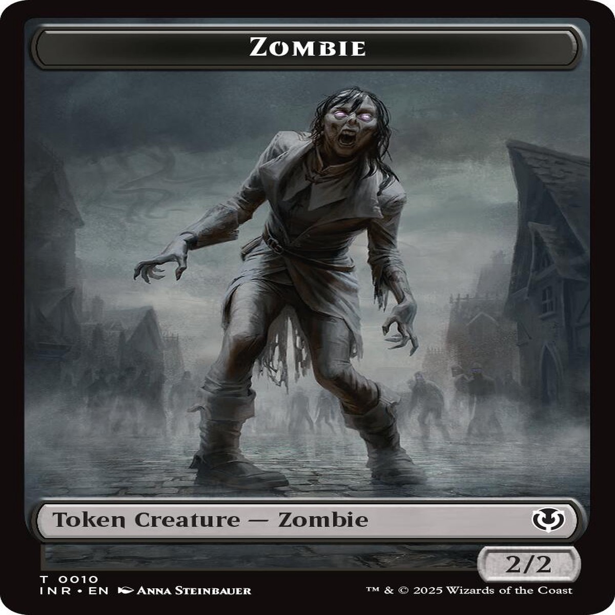 Zombie (0010) // Blood Double-Sided Token [Innistrad Remastered Tokens] - Near Mint