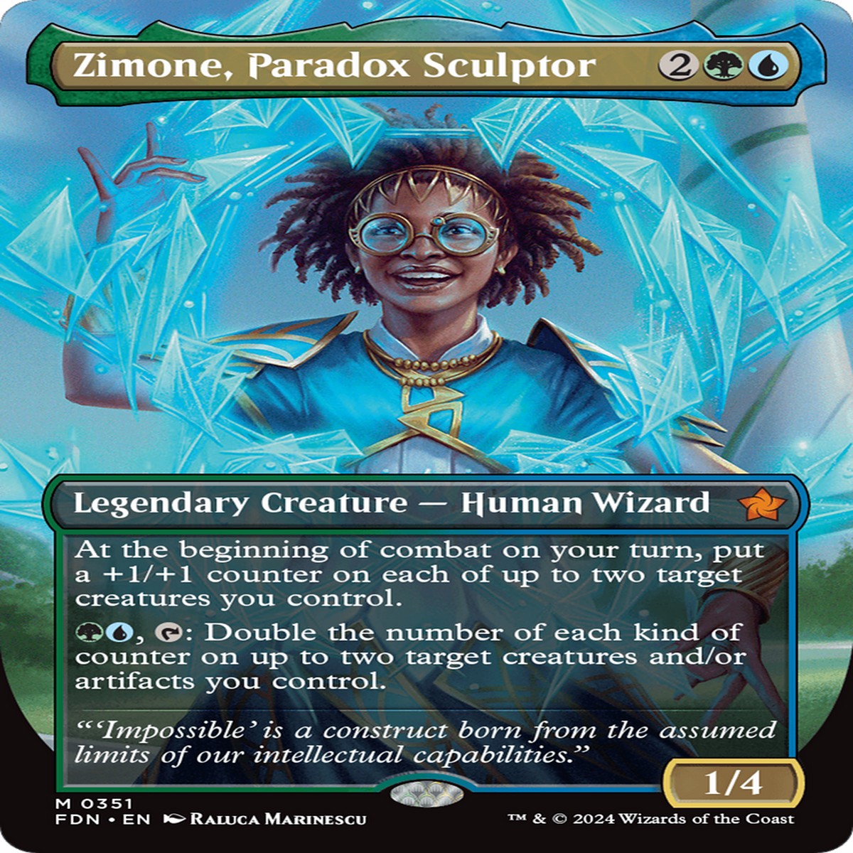 Zimone, Paradox Sculptor (Borderless) [Foundations] - Near Mint Foil