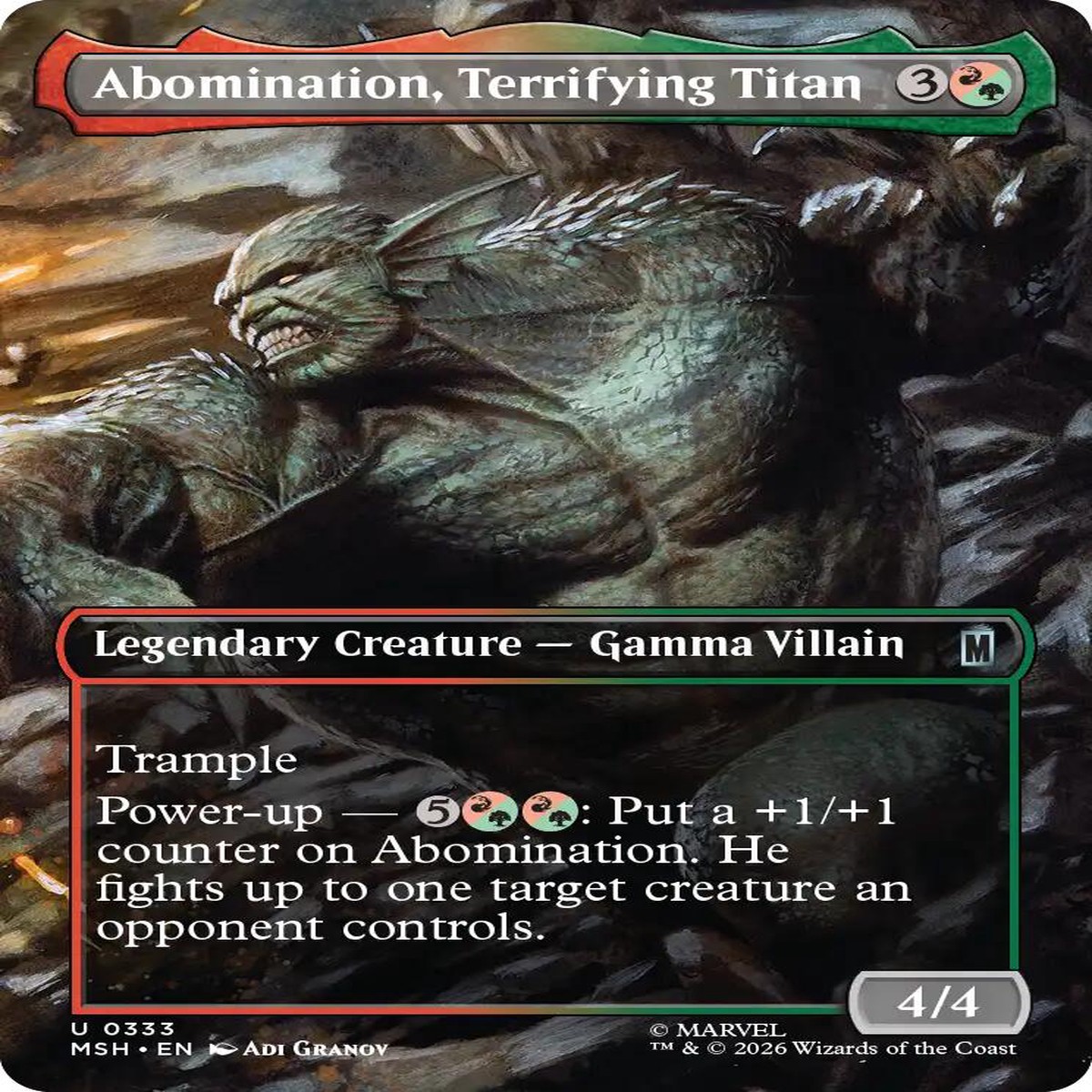 Abomination, Terrifying Titan (Borderless) [MSH - 333] - Near Mint | English | Normal