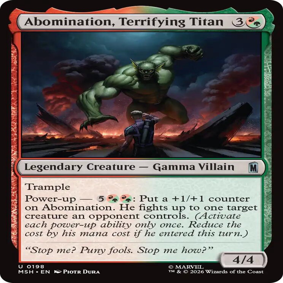 Abomination, Terrifying Titan [MSH - 198] - Near Mint | English | Normal