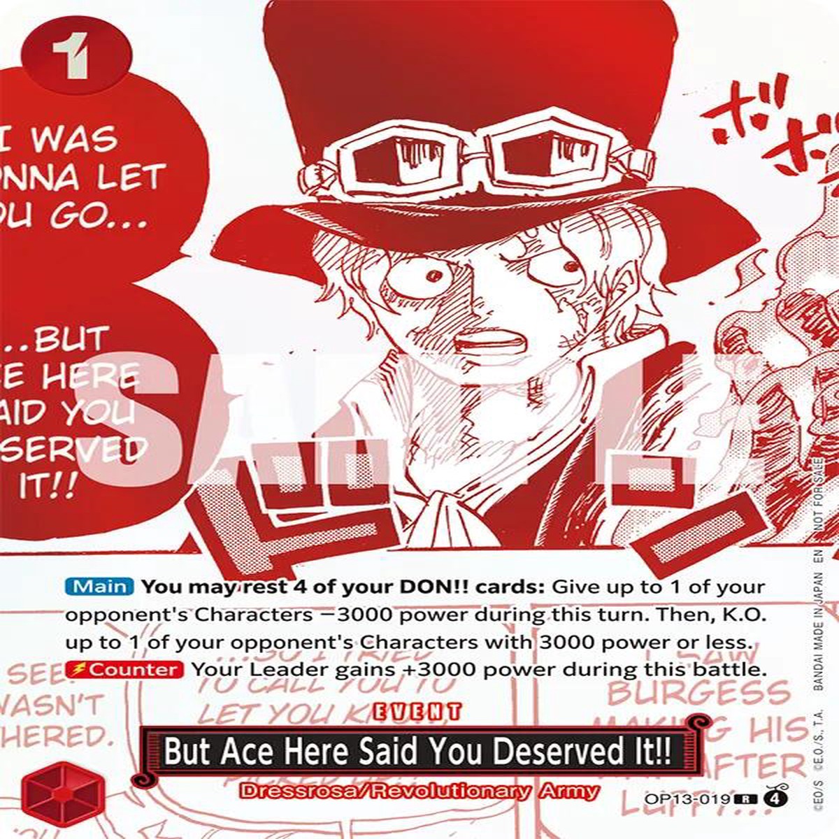 But Ace Here Said You Deserved It!! (3rd Anniversary Treasure Campaign Pack) [OP-PR - OP13-019] - Near Mint | English | Foil