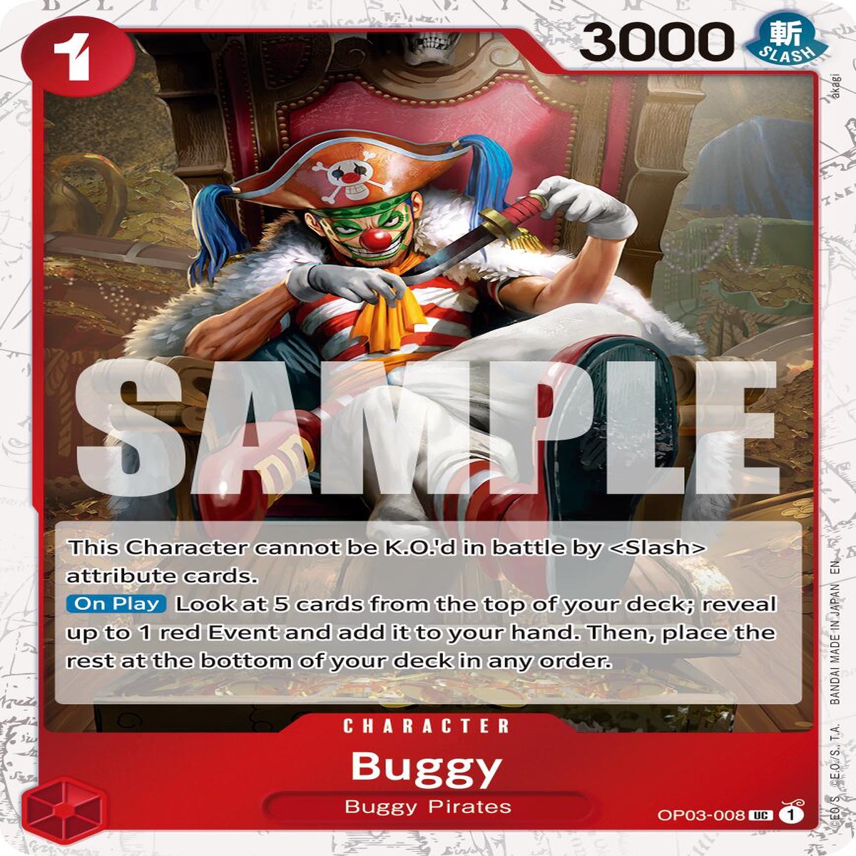 Buggy - OP03-008 (Pirate Foil) [PRB-02 - OP03-008] - Near Mint | English | Foil