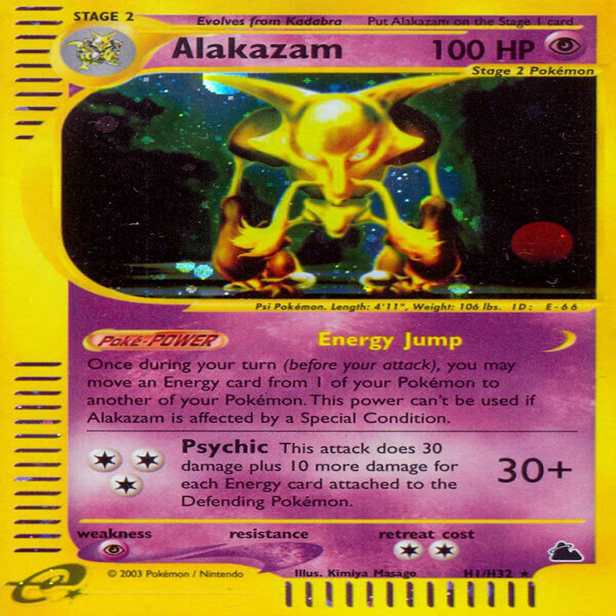 Alakazam (H1/H32) [Skyridge] - Played Reverse Holofoil