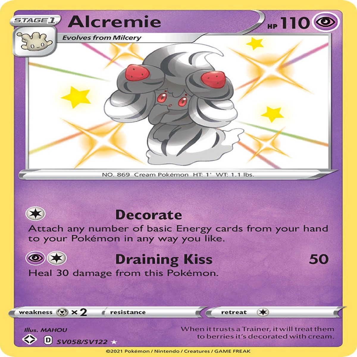 Alcremie (SV058/SV122) [Sword & Shield: Shining Fates] - NM Holofoil