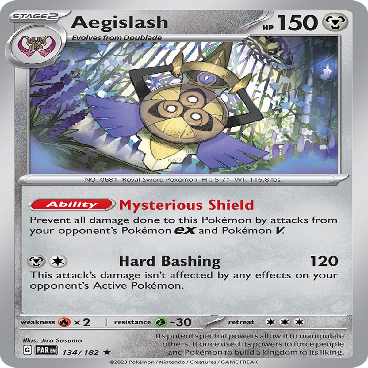 Aegislash (134/182) [Scarlet & Violet: Paradox Rift] - NM Reverse Holofoil