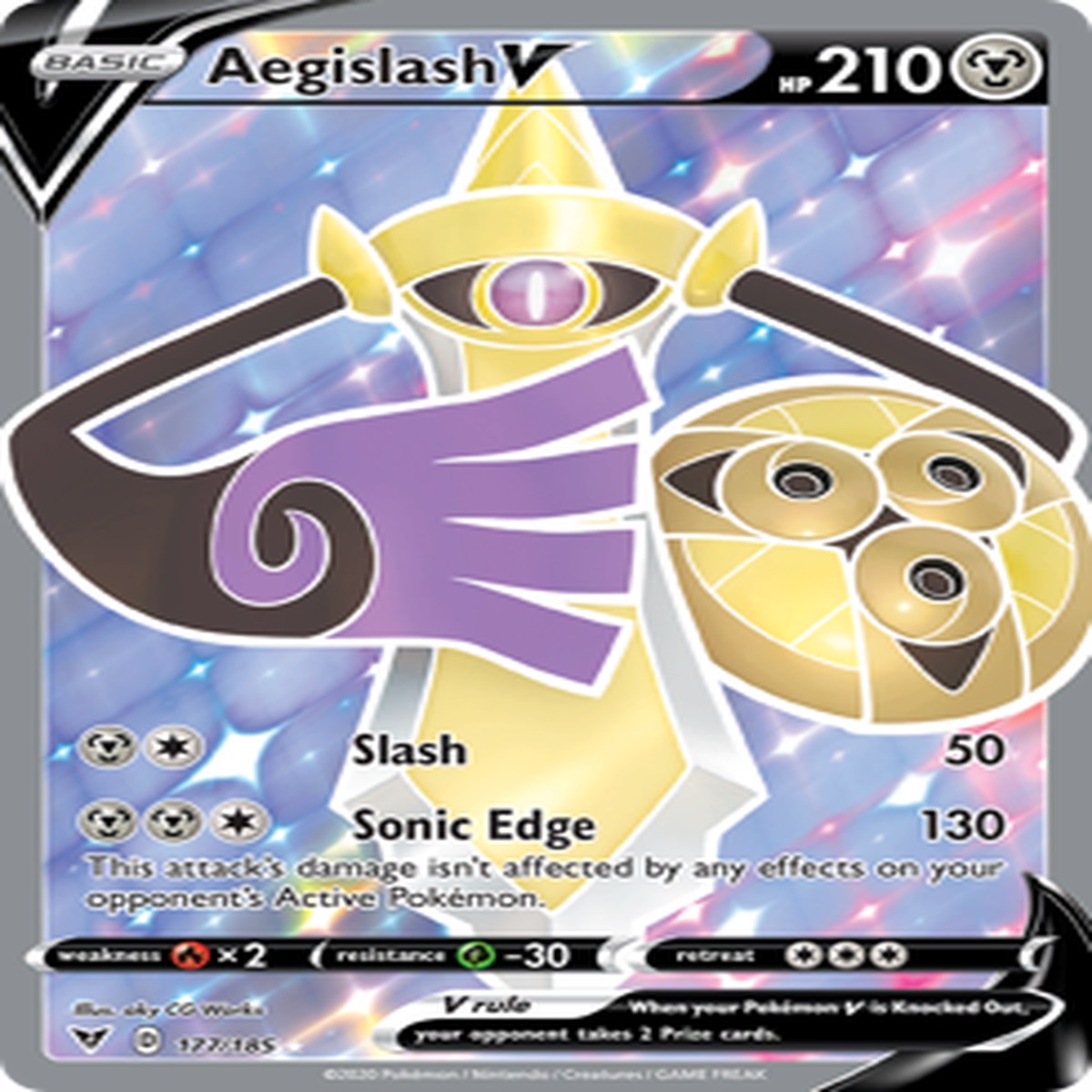 Aegislash V (177/185) [Sword & Shield: Vivid Voltage] - NM Holofoil