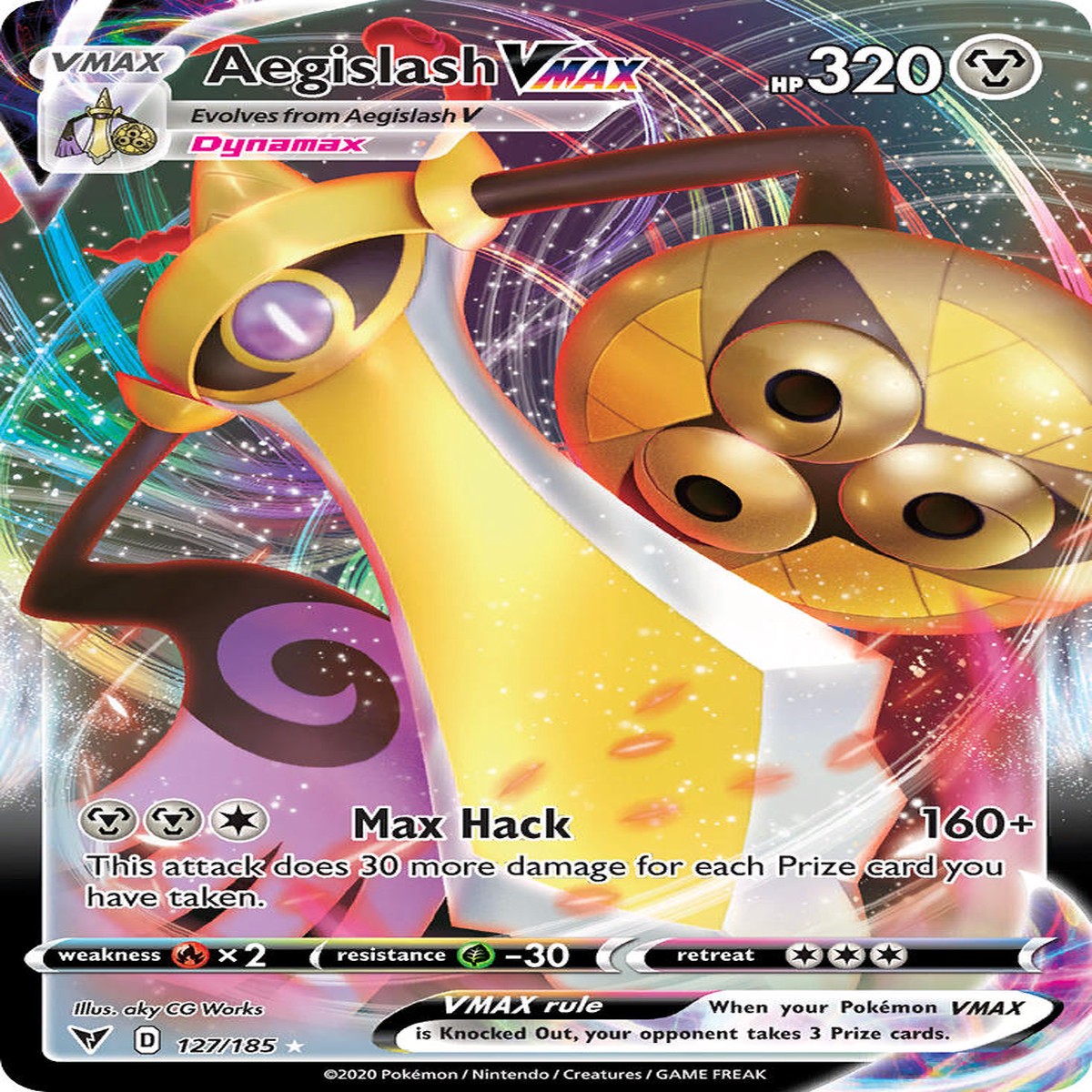Aegislash VMAX (127/185) [Sword & Shield: Vivid Voltage] - NM Holofoil