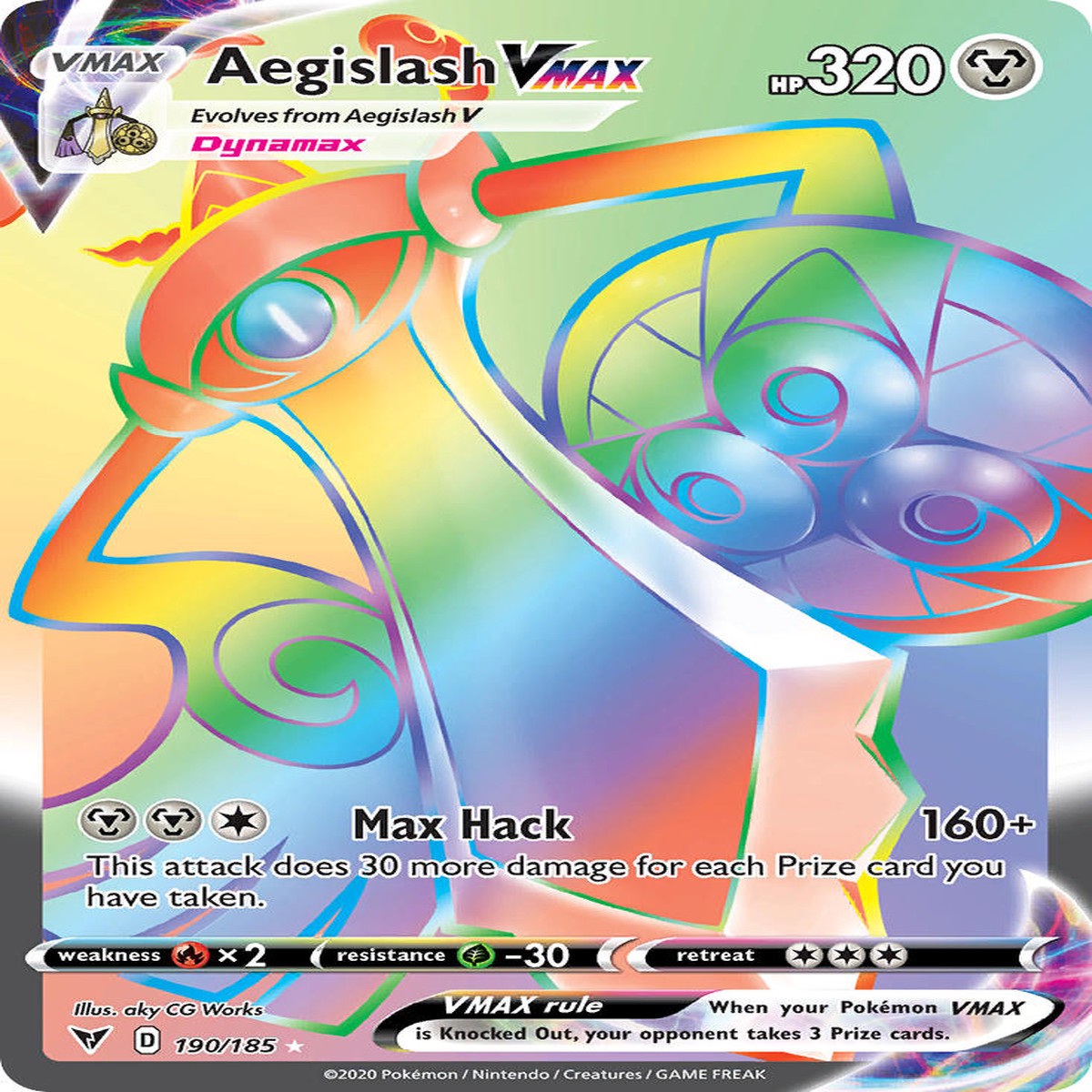 Aegislash VMAX (190/185) [Sword & Shield: Vivid Voltage] - NM Holofoil