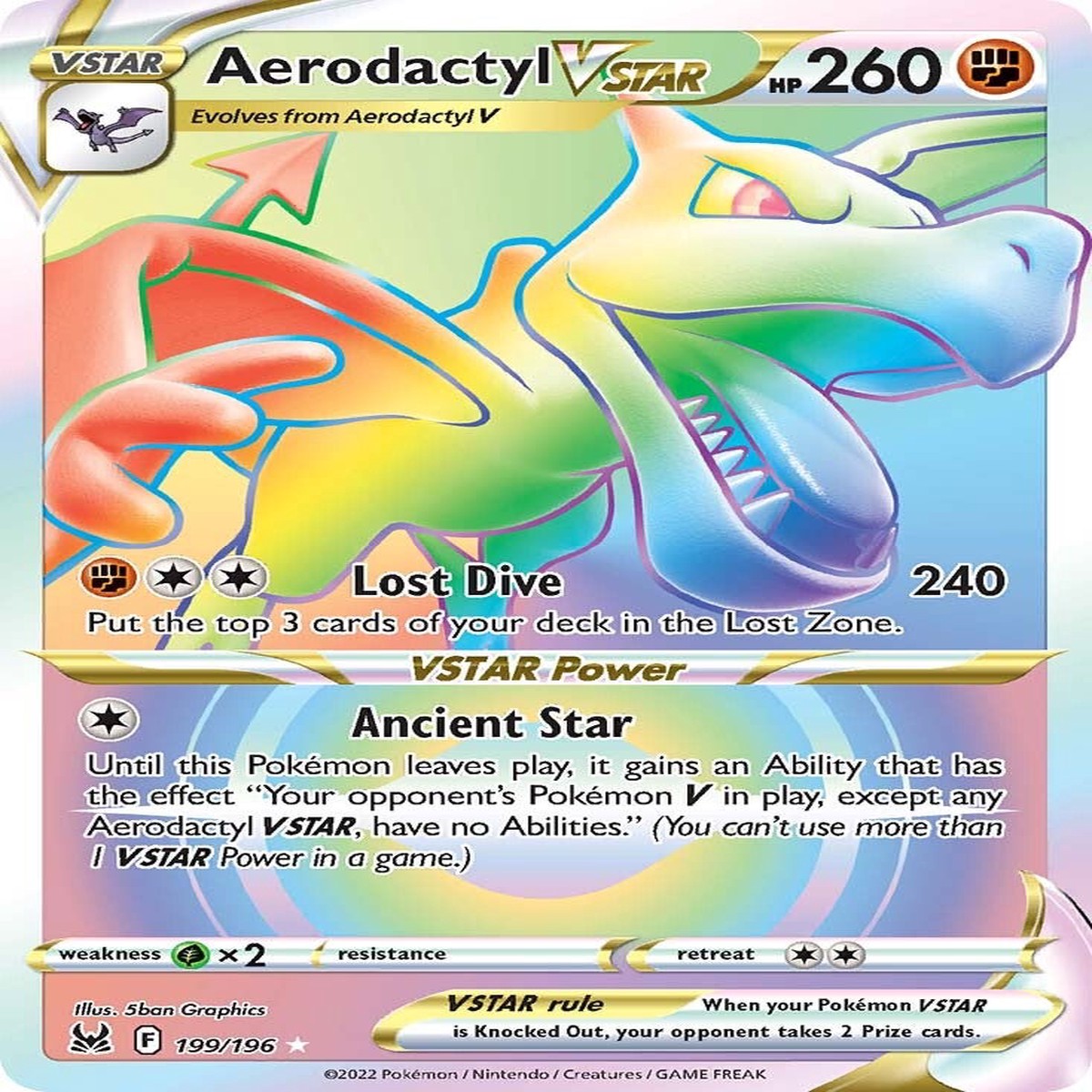 Aerodactyl VSTAR (199/196) [Sword & Shield: Lost Origin] - NM Holofoil
