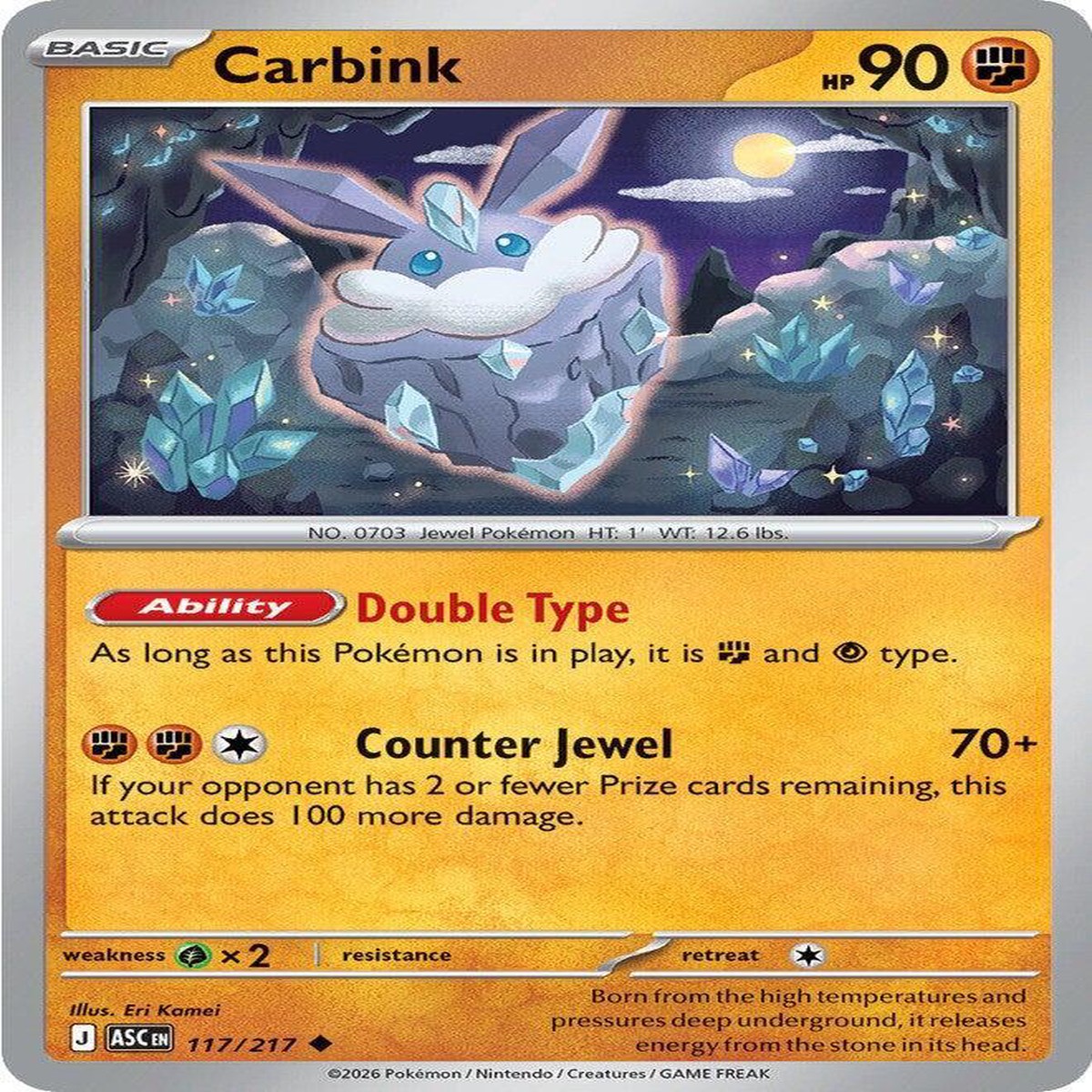 Carbink - 117/217 Normal ME: Ascended Heroes Uncommon 117/217 - Near Mint