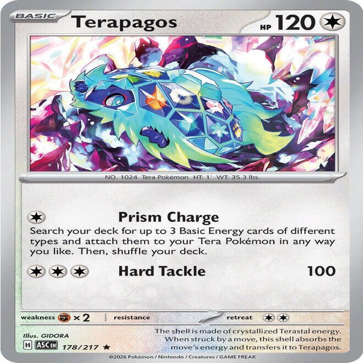 Terapagos Holofoil ME: Ascended Heroes Rare 178/217 - Near Mint