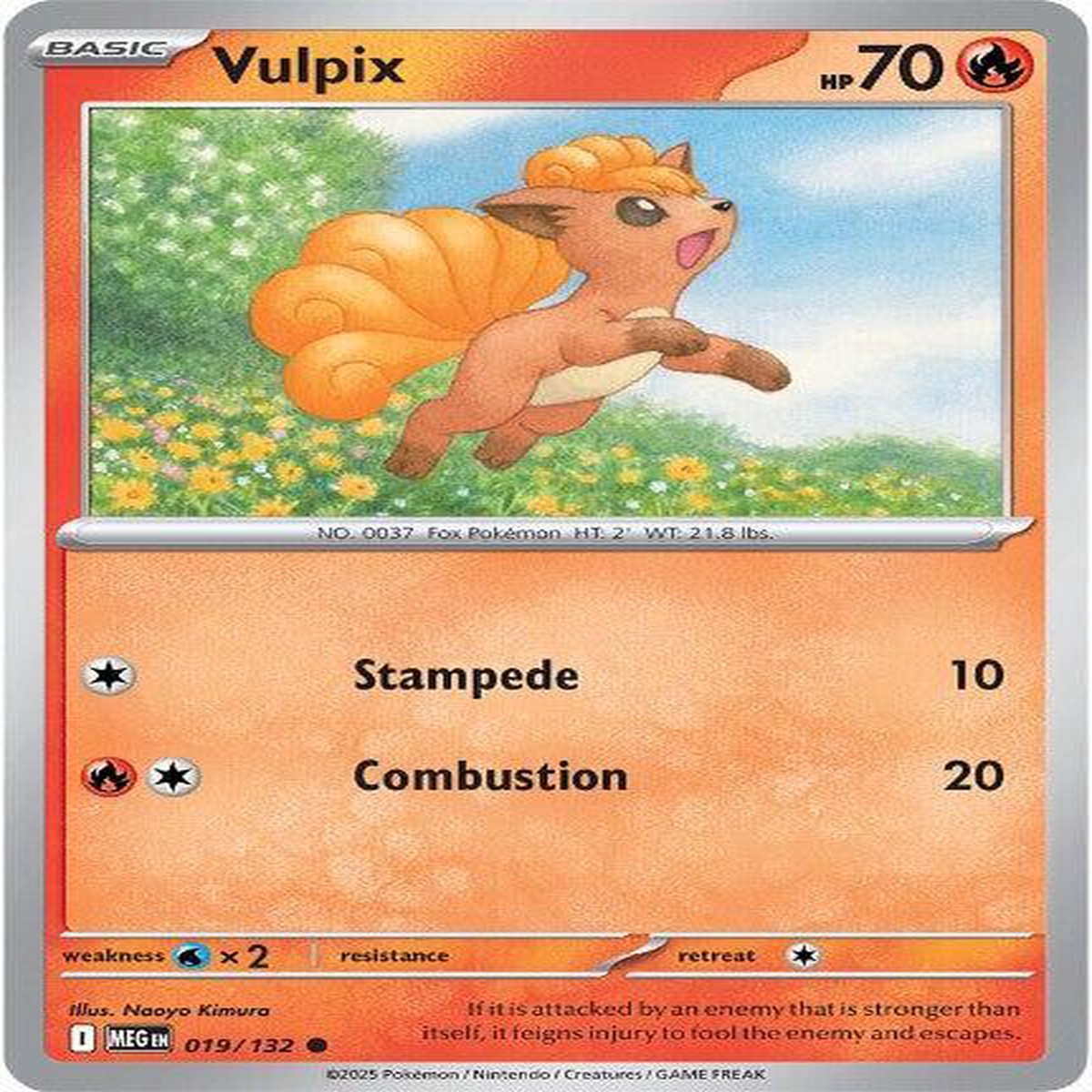 Vulpix - 019/132 Normal ME01: Mega Evolution Common 019/132 - Near Mint