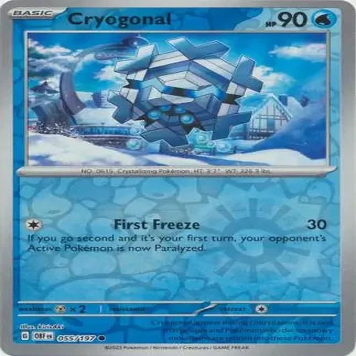 Cryogonal Reverse Holofoil SV03: Obsidian Flames Common 055/197 - Near Mint