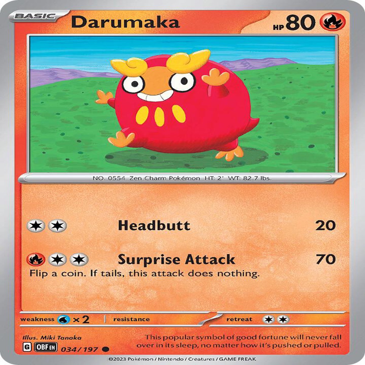 Darumaka Normal SV03: Obsidian Flames Common 034/197 - Near Mint