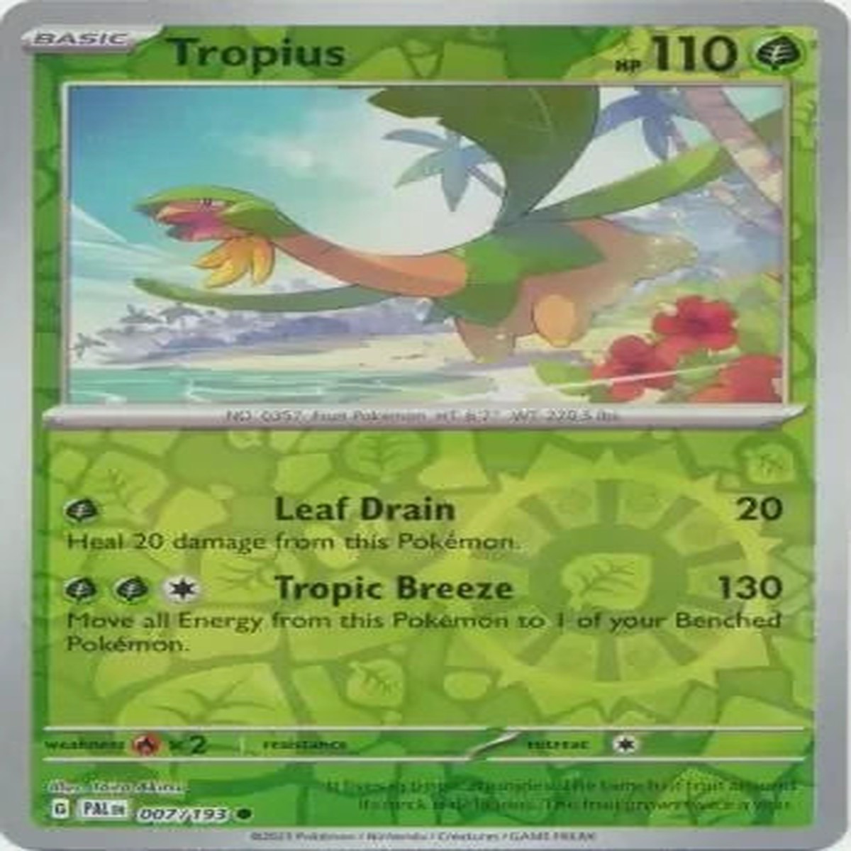 Tropius - 007/193 Reverse Holofoil SV02: Paldea Evolved Common 007/193 - Near Mint
