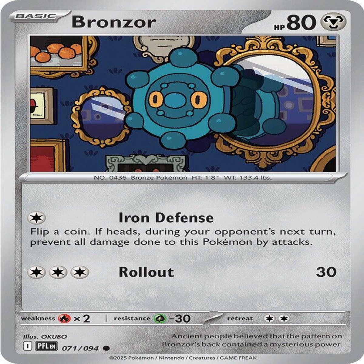 Bronzor Normal ME02: Phantasmal Flames Common 071/094 - Near Mint