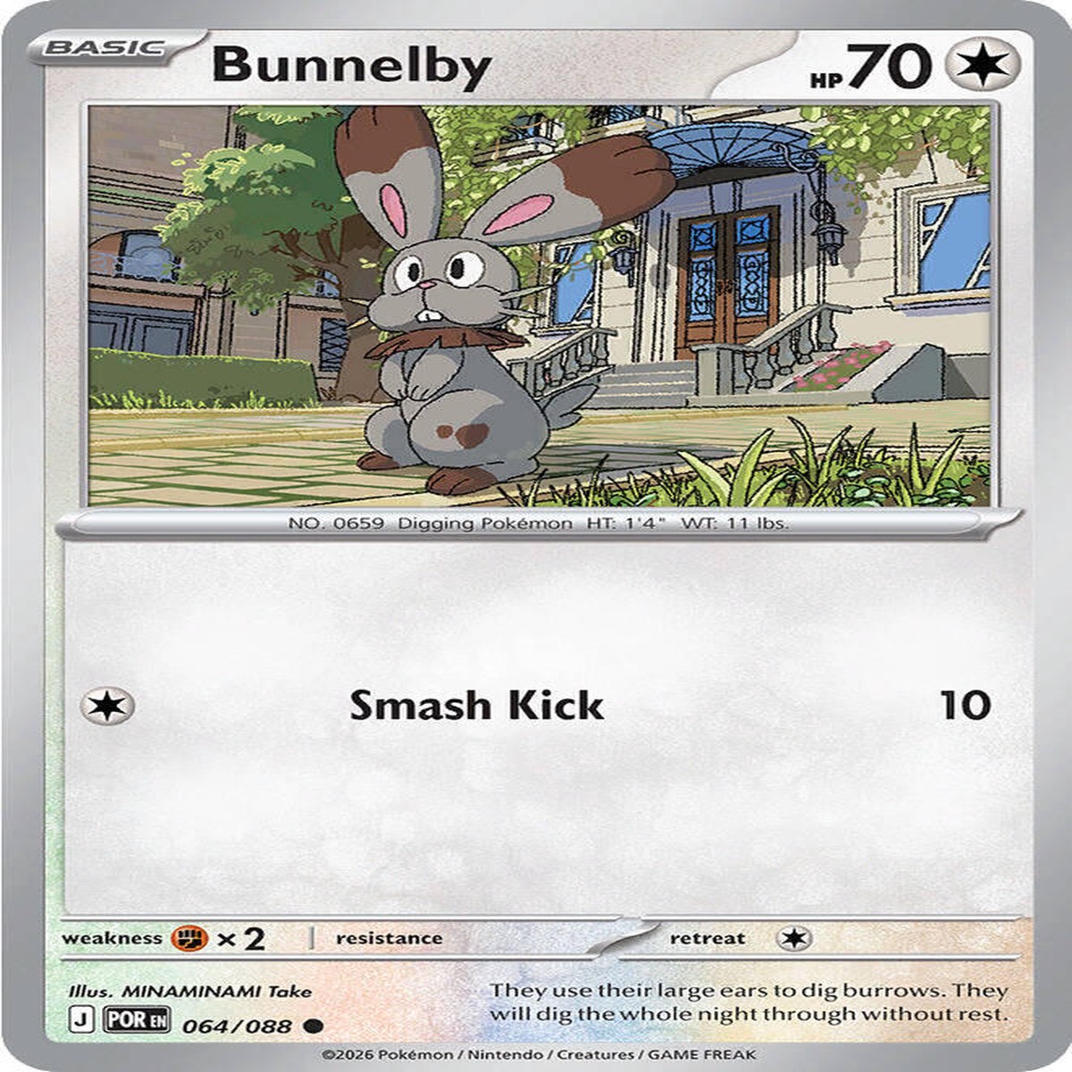 Bunnelby Reverse Holofoil ME03: Perfect Order Common 064/088 - Near Mint