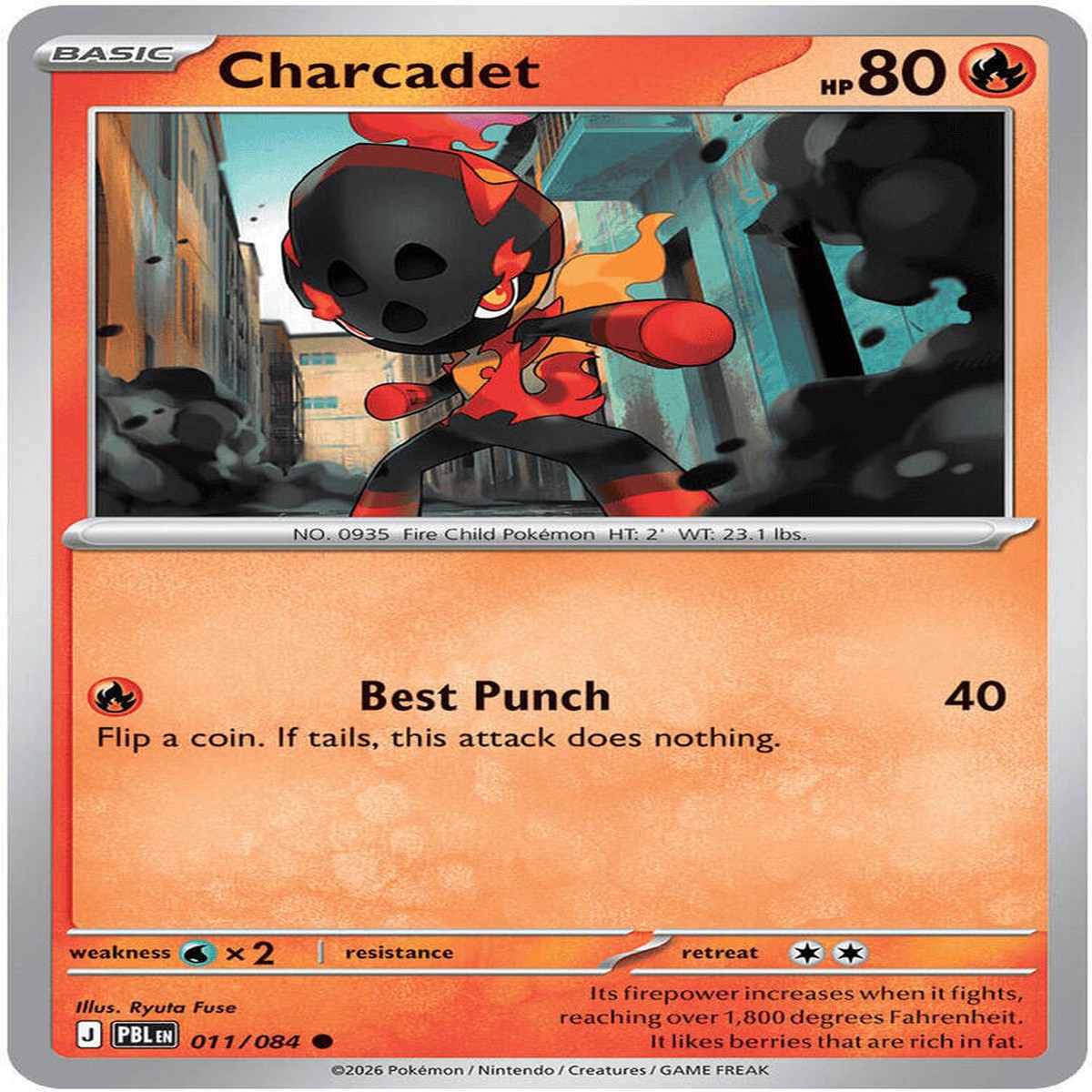 Charcadet Reverse Holofoil ME05: Pitch Black Common 011/084 - Near Mint