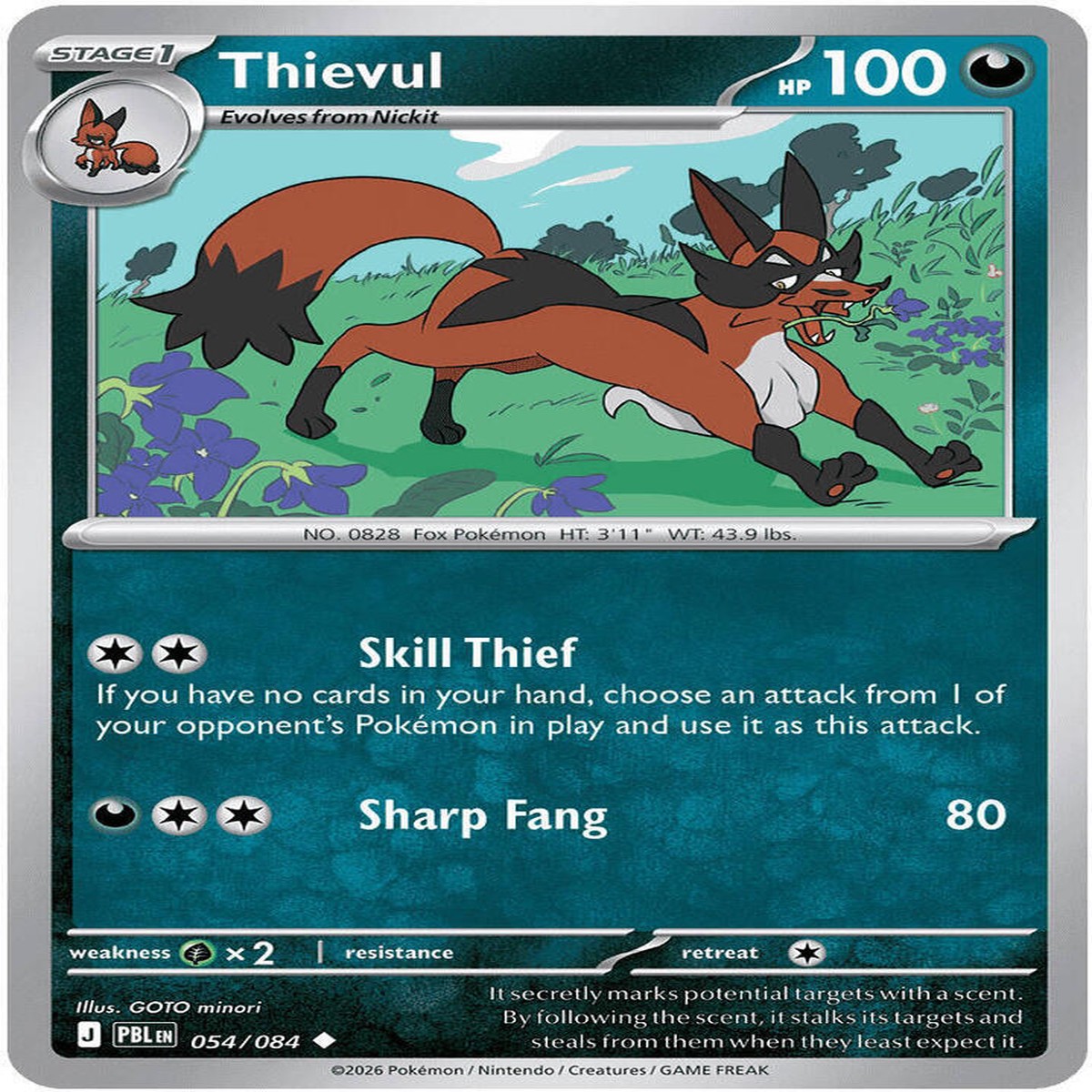 Thievul - 054/084 Normal ME05: Pitch Black Uncommon 054/084 - Near Mint