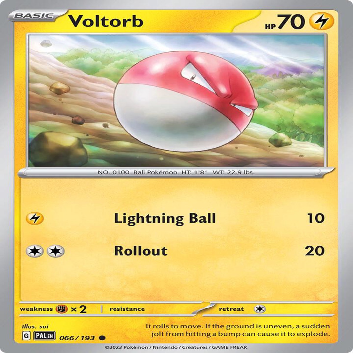 Voltorb Normal SV02: Paldea Evolved Common 066/193 - Near Mint