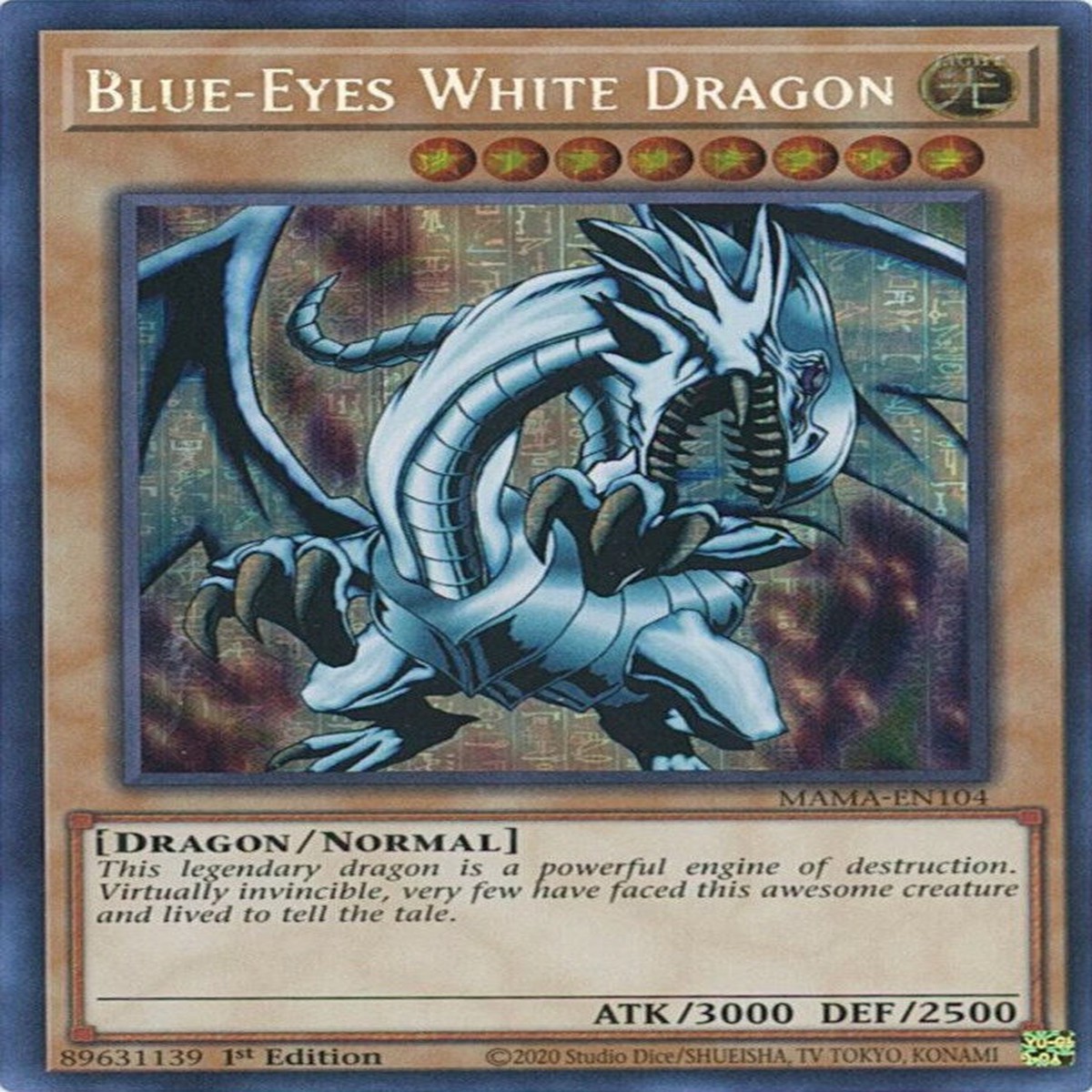 Blue-Eyes White Dragon [MAMA-EN104] Secret Pharaoh's Rare - NM 1st Edition