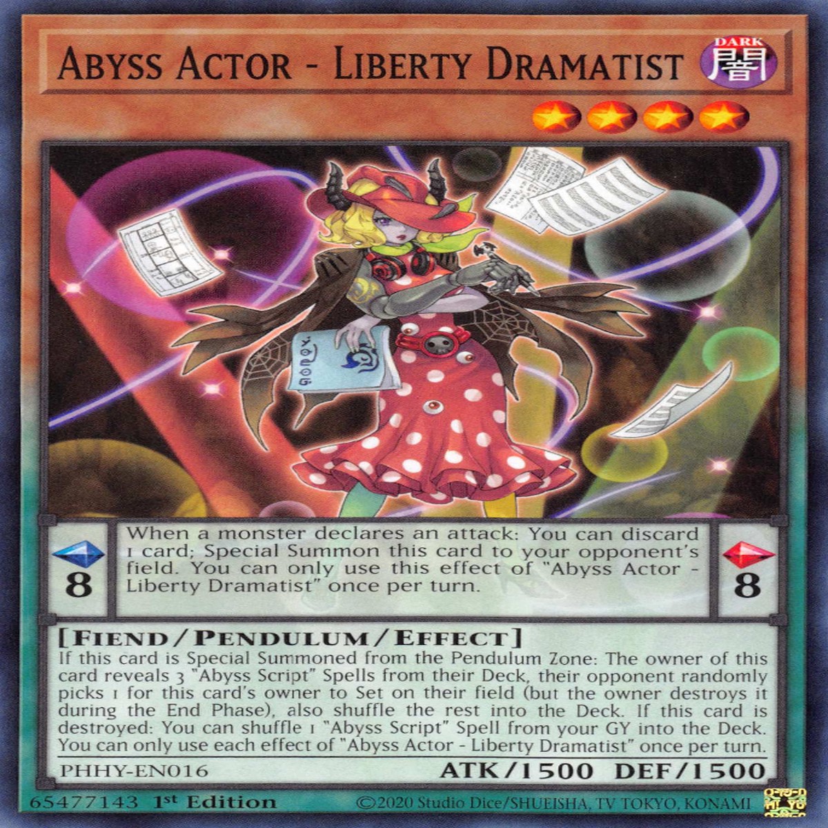Abyss Actor - Liberty Dramatist [PHHY-EN016] Common - NM 1st Edition