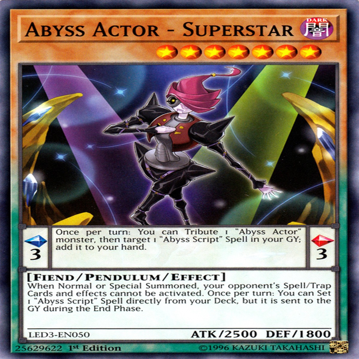 Abyss Actor - Superstar [LED3-EN050] Common - NM 1st Edition