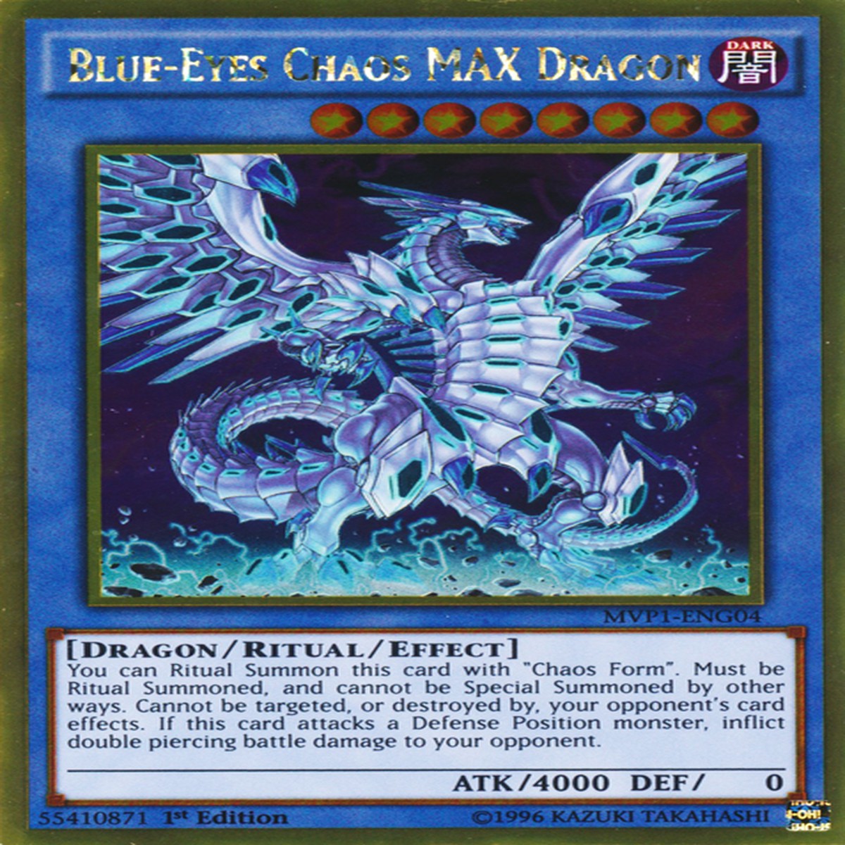 Blue-Eyes Chaos MAX Dragon [MVP1-ENG04] Gold Rare - NM 1st Edition