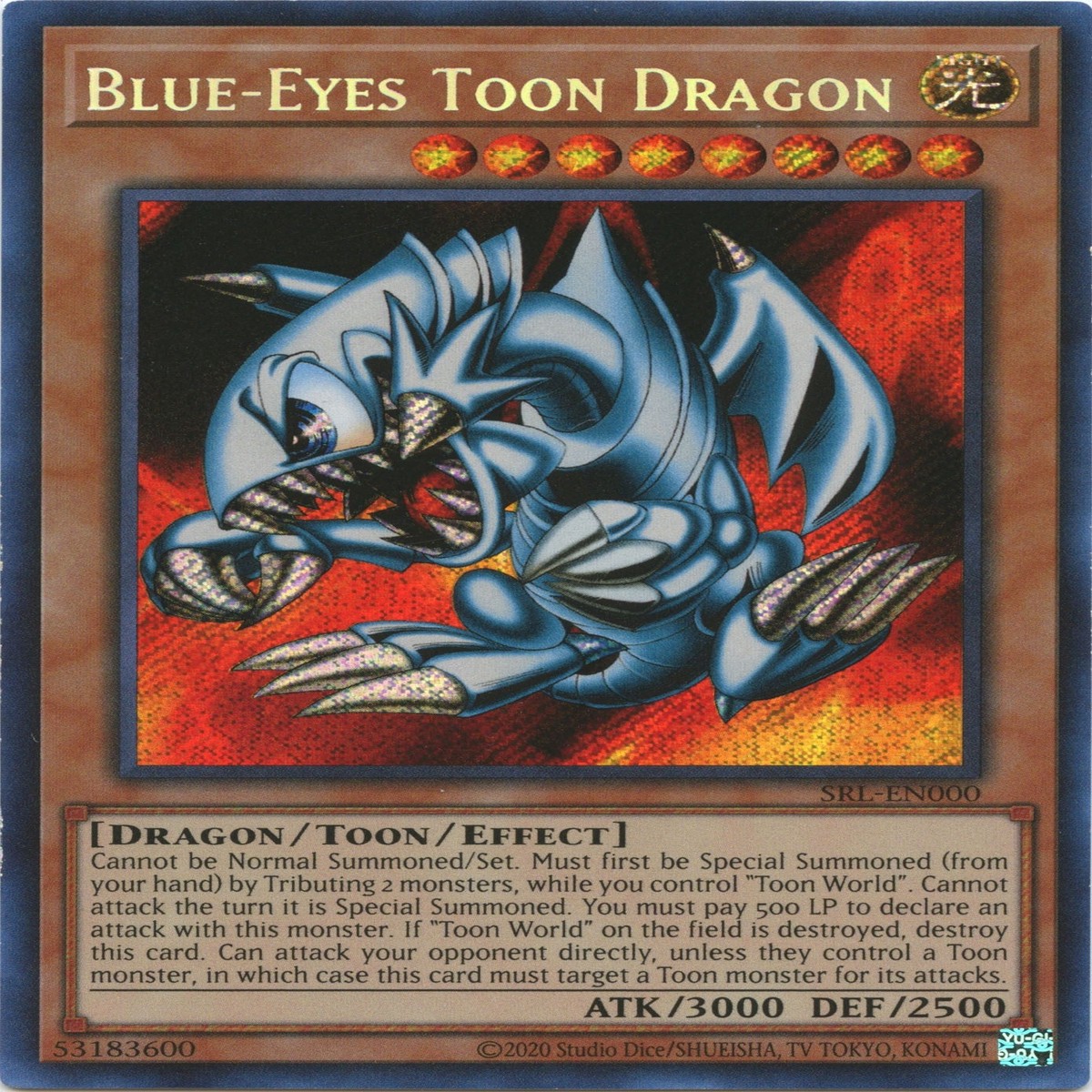 Blue-Eyes Toon Dragon (25th Anniversary) [SRL-EN000] Secret Rare - NM Unlimited