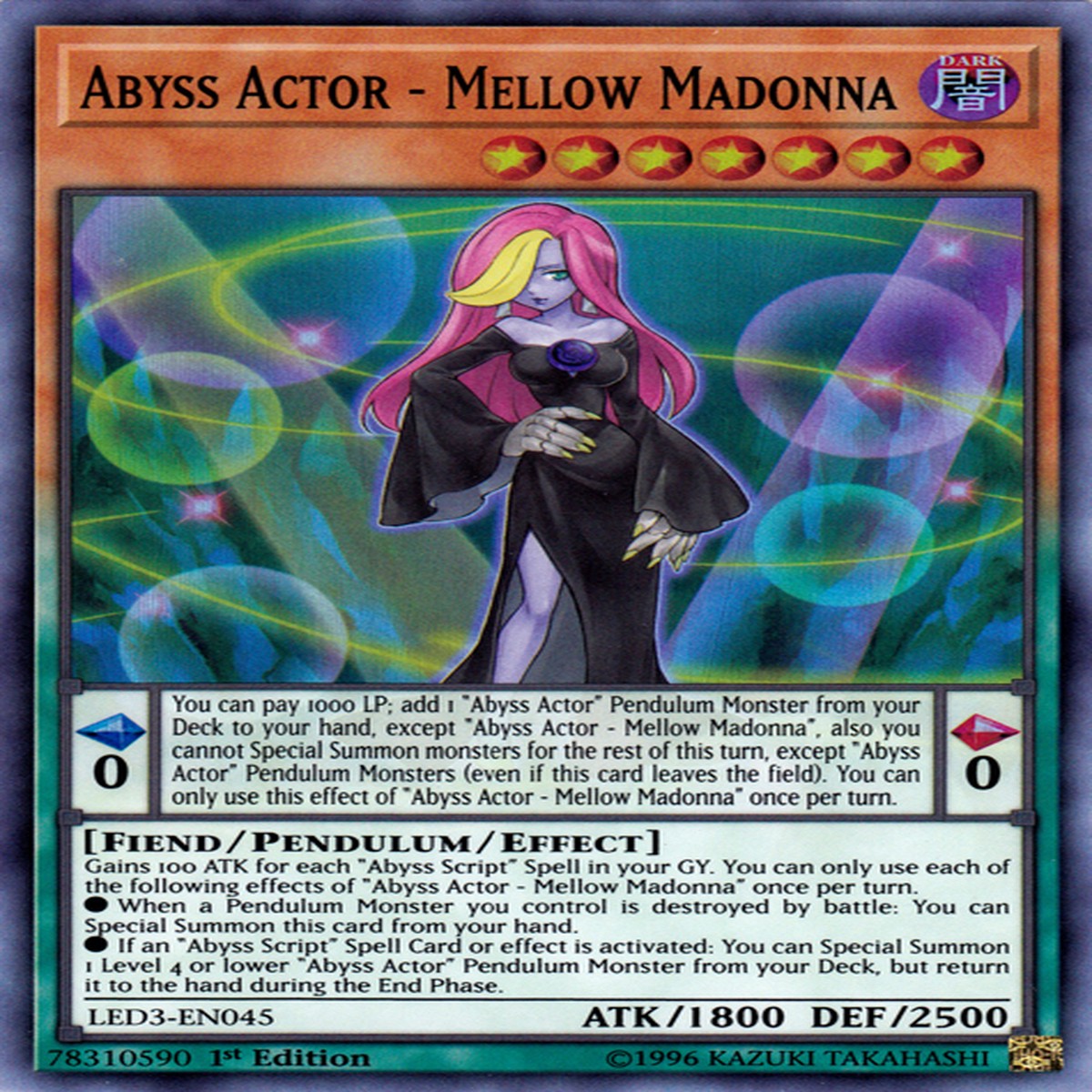 Abyss Actor - Mellow Madonna [LED3-EN045] Super Rare - NM 1st Edition