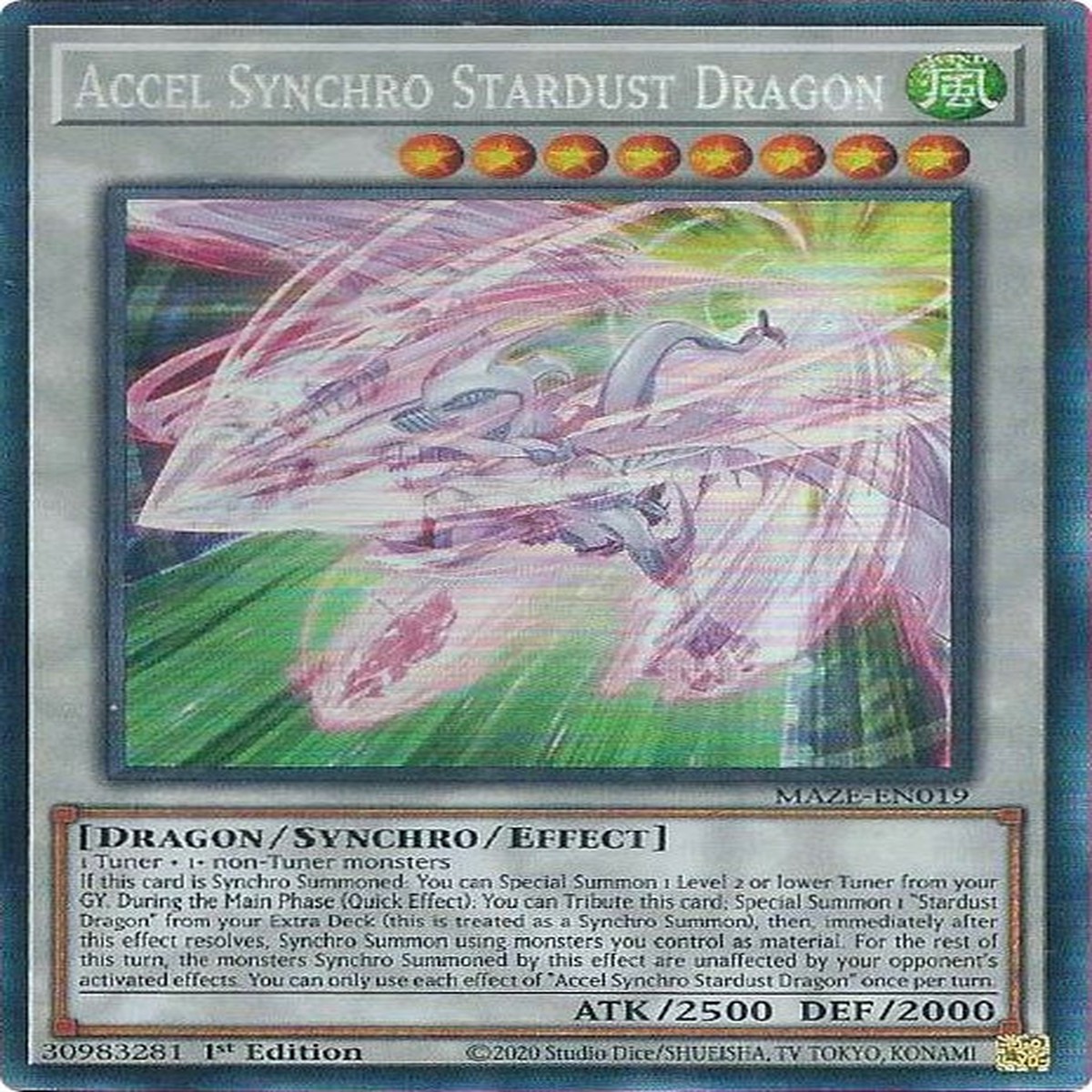 Accel Synchro Stardust Dragon [MAZE-EN019] Collector's Rare - NM 1st Edition