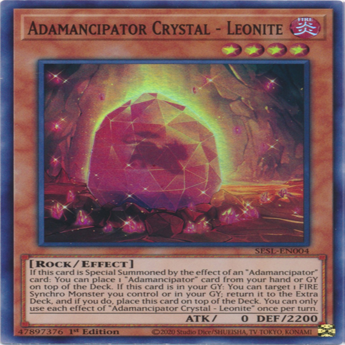 Adamancipator Crystal - Leonite [SESL-EN004] Super Rare - NM 1st Edition