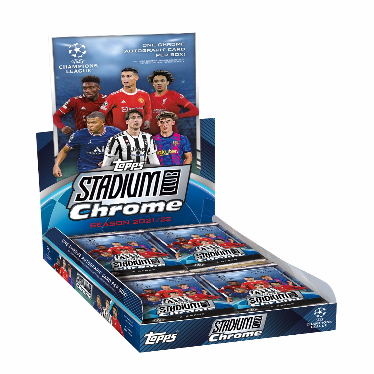 2021-22 Topps Stadium Club Chrome UEFA Champions League Soccer Hobby Box