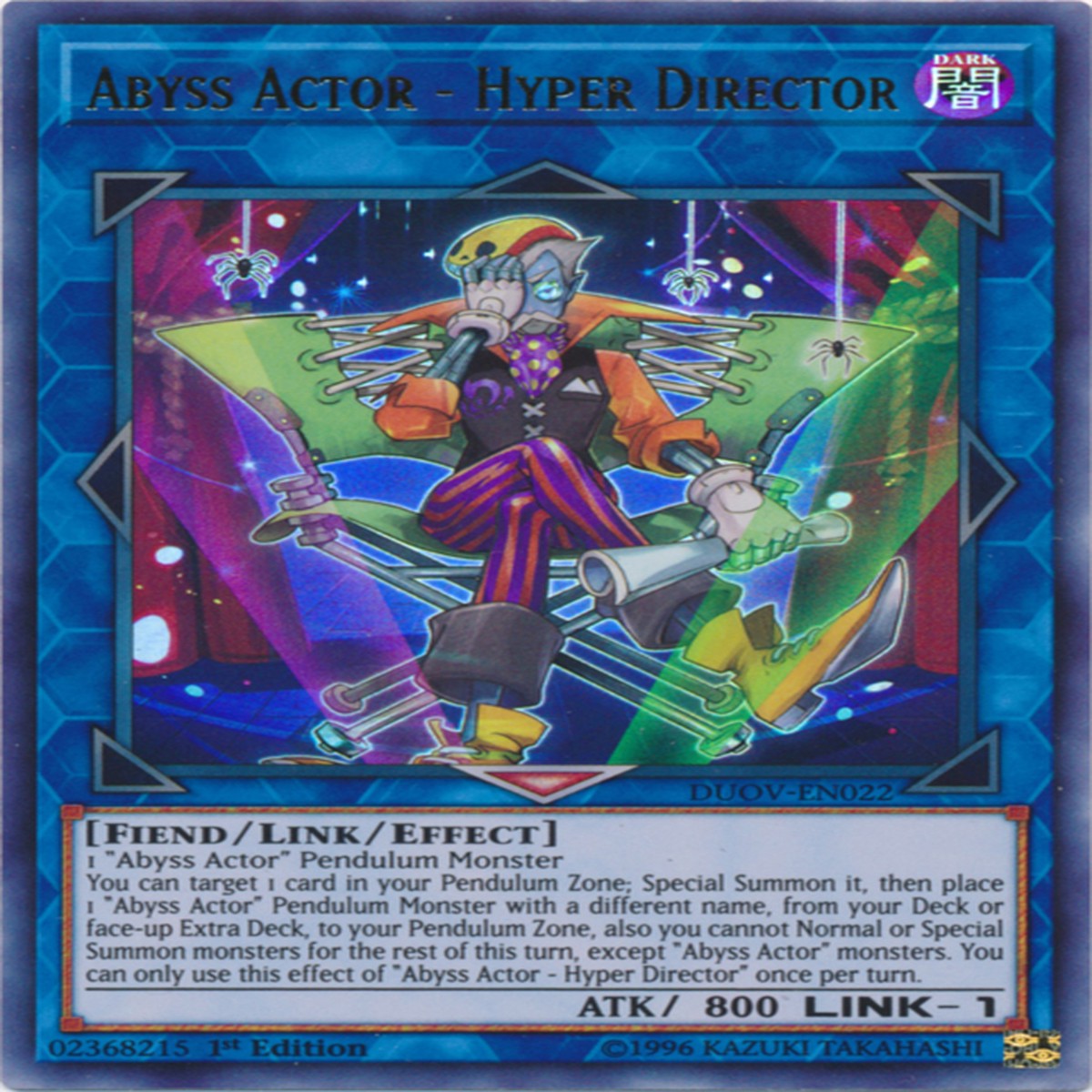 Abyss Actor - Hyper Director [DUOV-EN022] Ultra Rare - NM 1st Edition